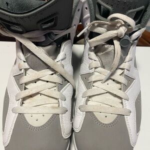 Jordan Gray and White High-Top Sneakers